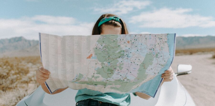 Woman looking at a Map
