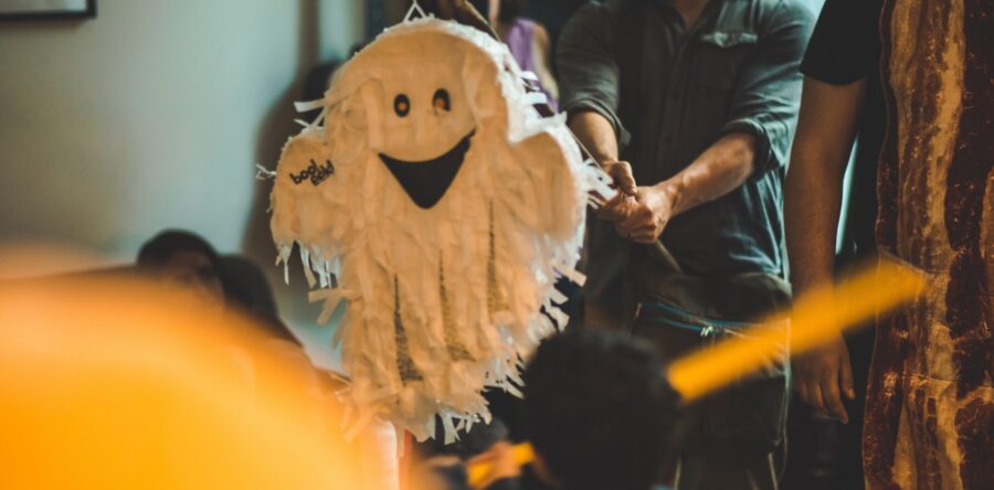 A ghost Piñata about to be hit