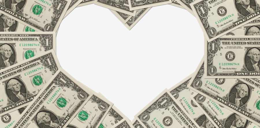 Heart made out of money